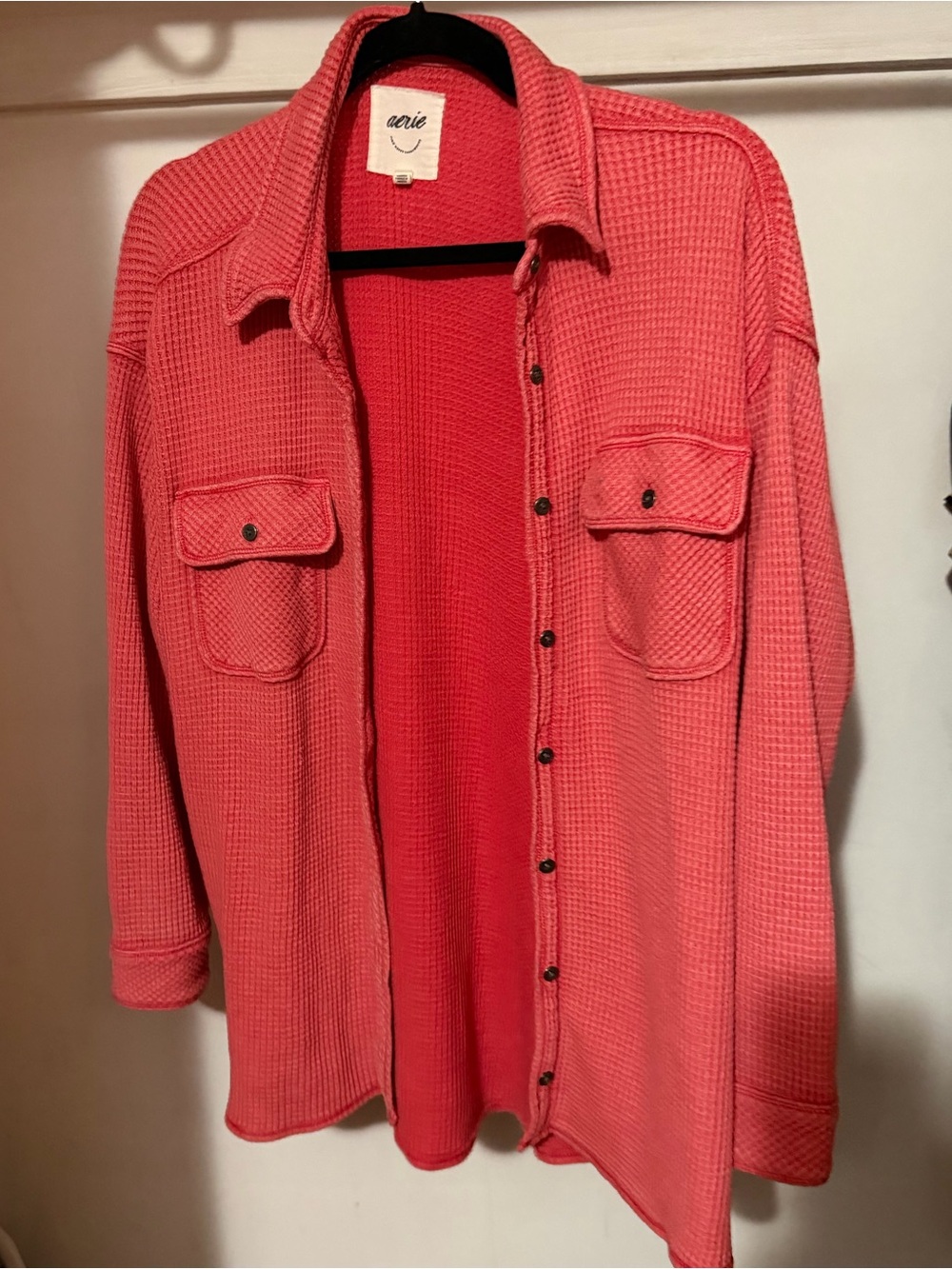 Aerie Oversized Waffle Knit Button Down/Shacket